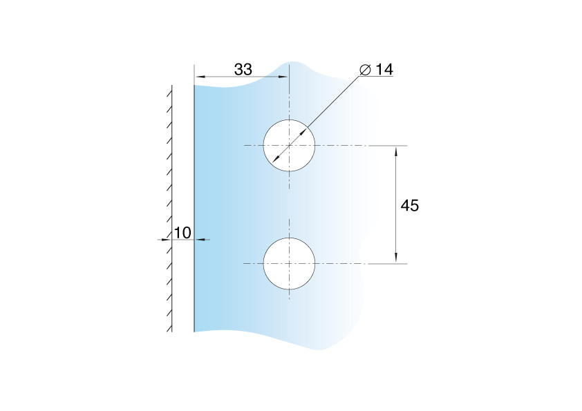 Петля стіна-скло GIFF Glass Premio FERRARA полірований хром